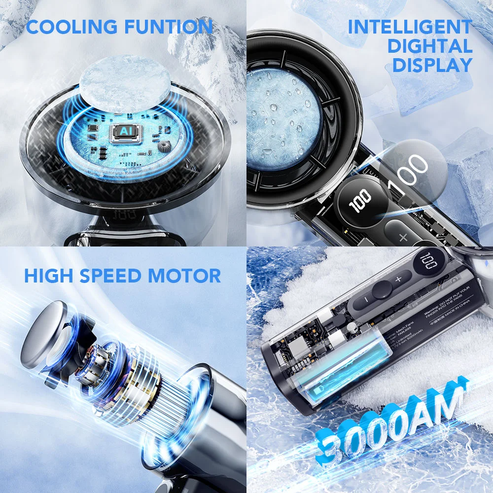 X05 Handheld High-Speed Turbo Cooling Fan 3000mAh Battery - Image 4